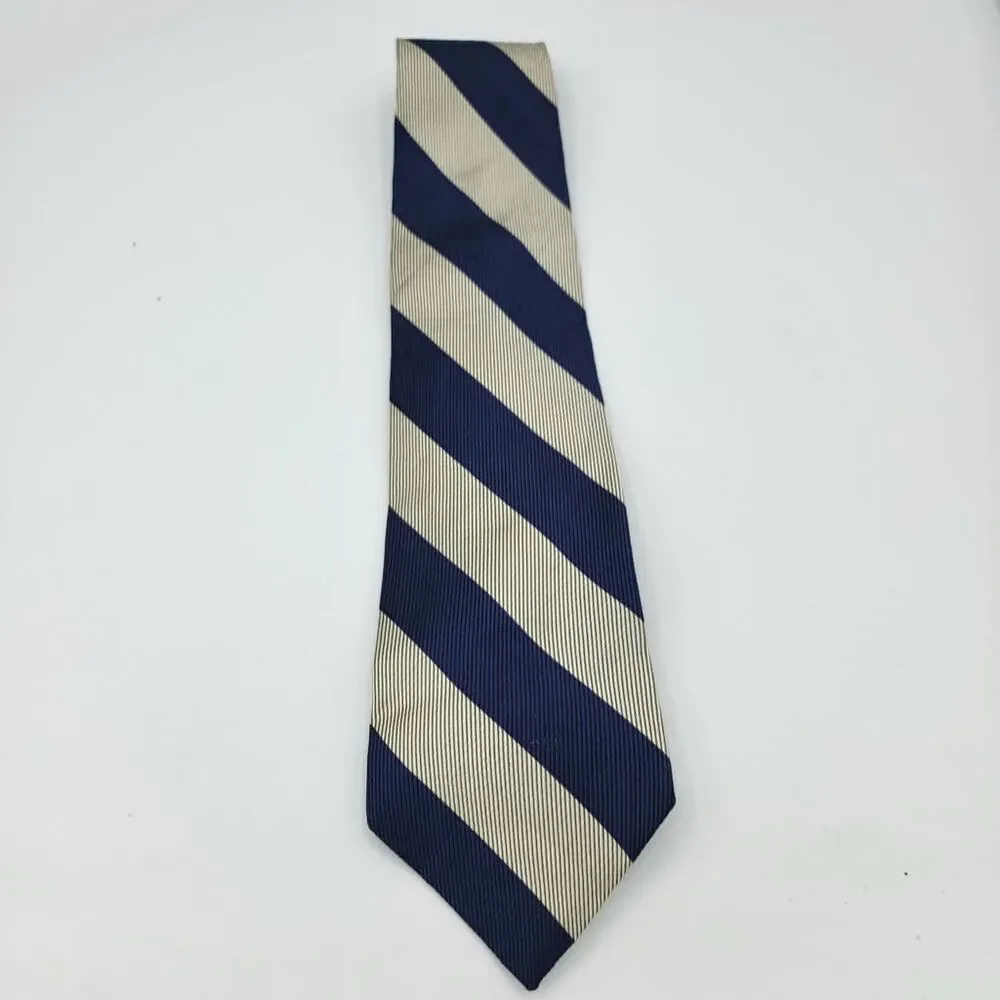 Tommy Hilfiger Men's Silk Necktie Navy Blue Silver Silk size 56 x 4